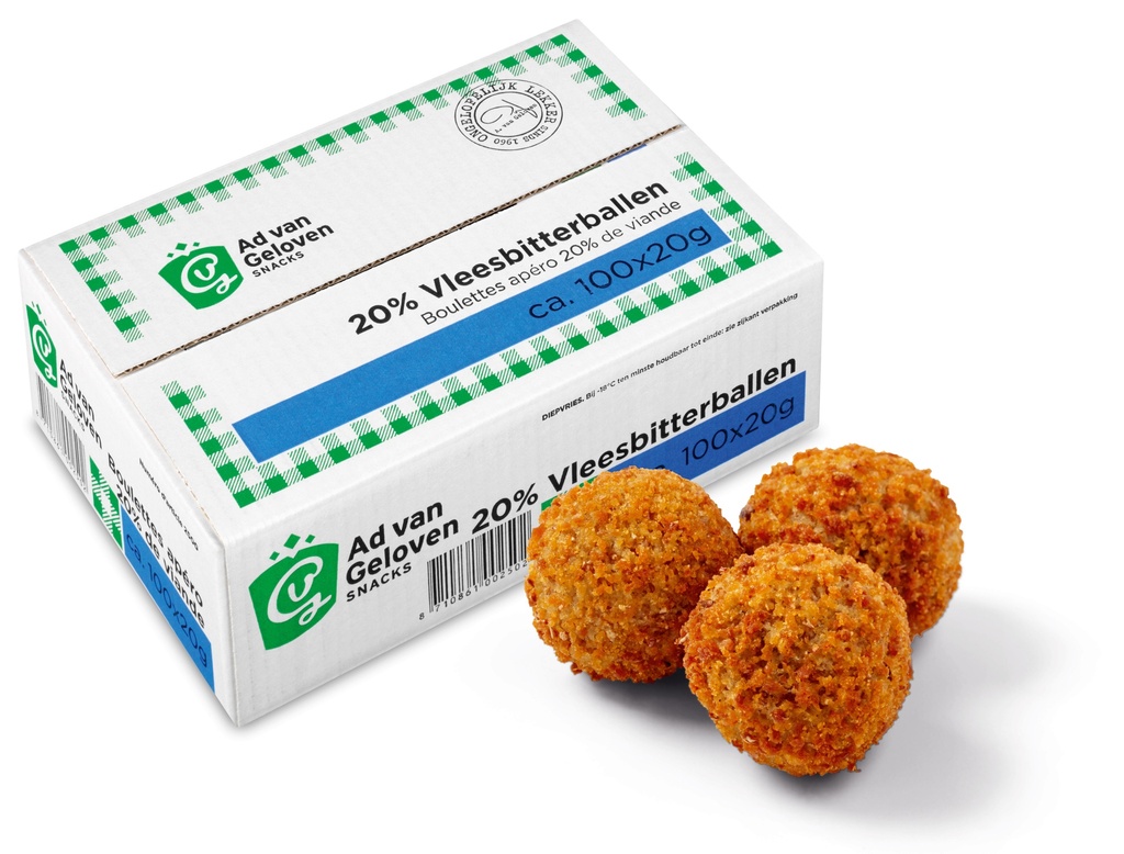 Boulettes Apéro 20 % Ad van Geloven 100 x 20 gr