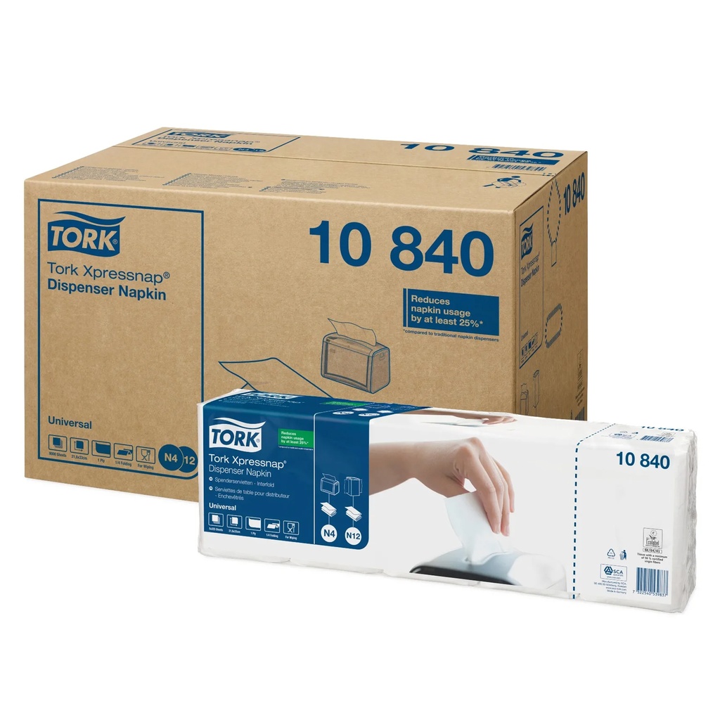 Tork Dispencer Serviettes - N4 - 8  x (5x225) - 22 x 33cm - 10840 N4