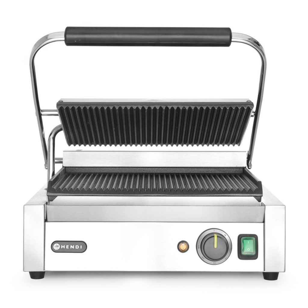 263655 Gril de Contact Panini Haut Bas Rainuré 230V 2200W Hendi