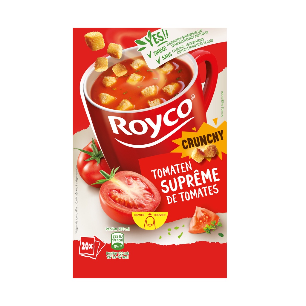 Royco Minute Soupe Tomates Supreme Crunchy 20 pcs