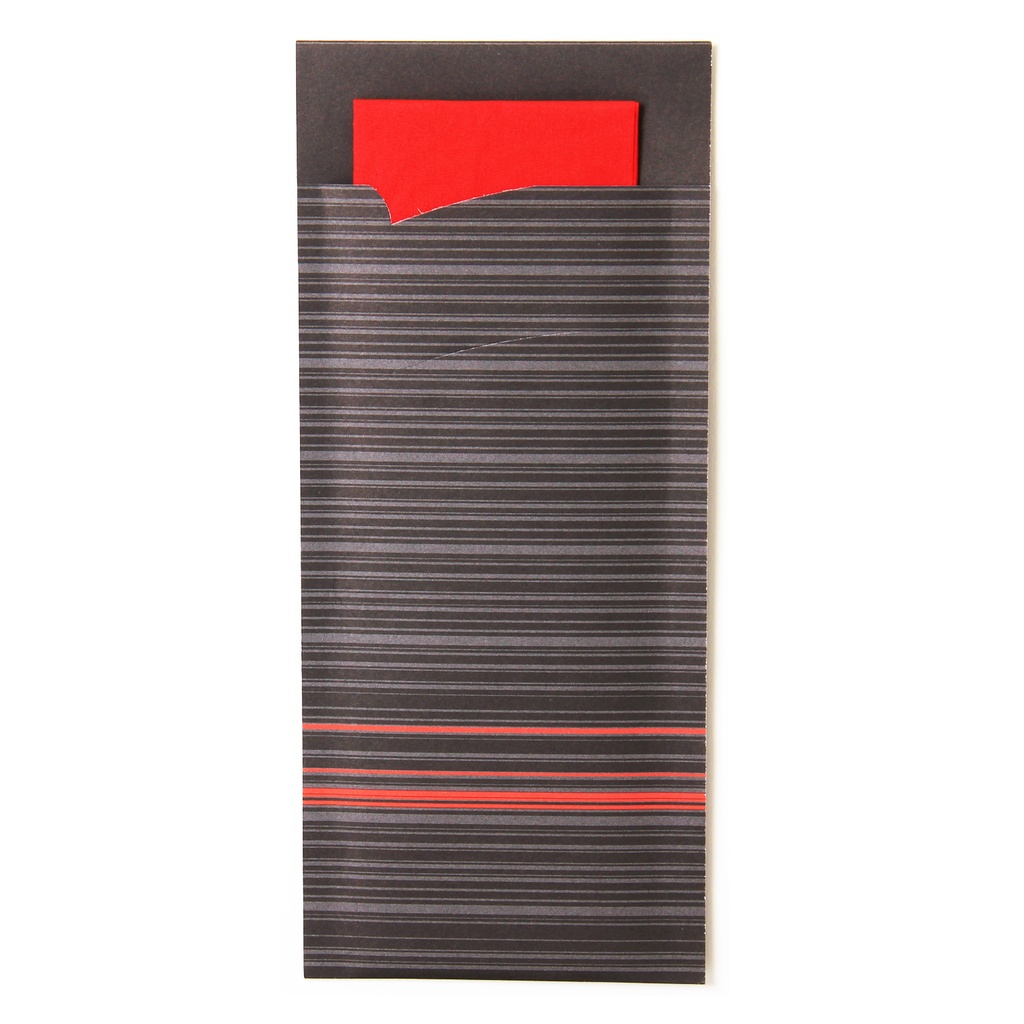 Pochette à couvert noir/rouge (1213) 100 pcs