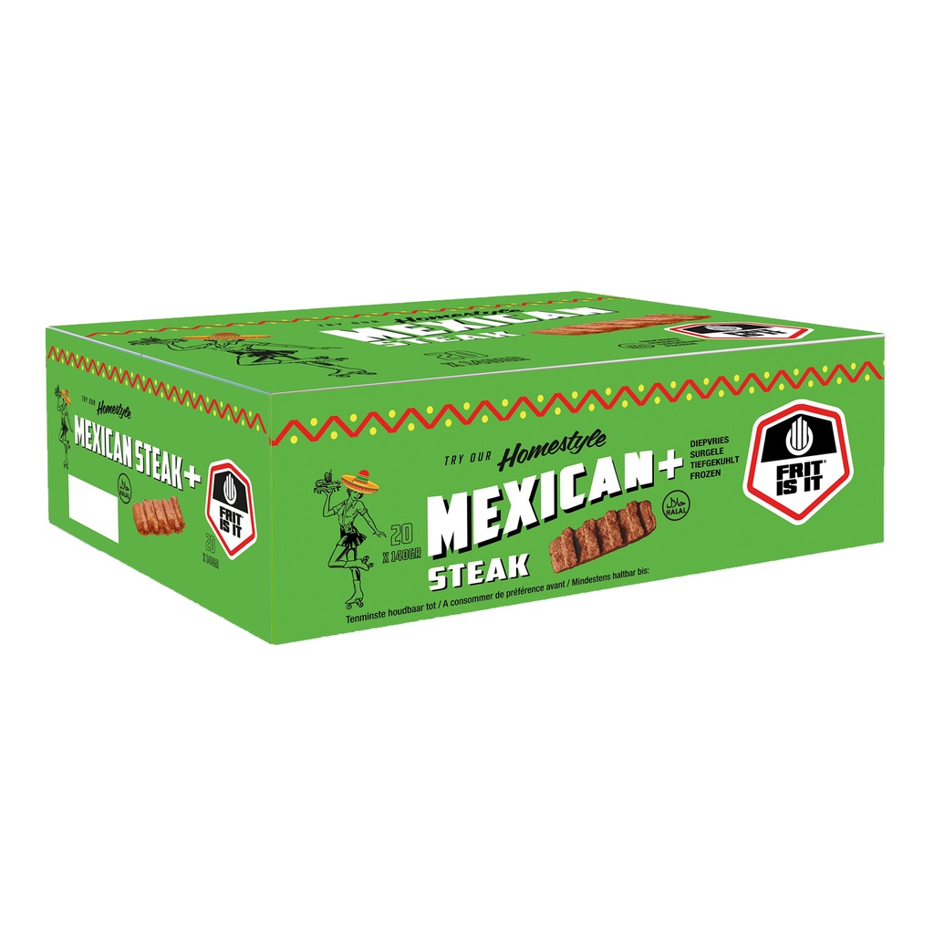 Steak Mexicain Halal + Frit is it 20 x 140 gr
