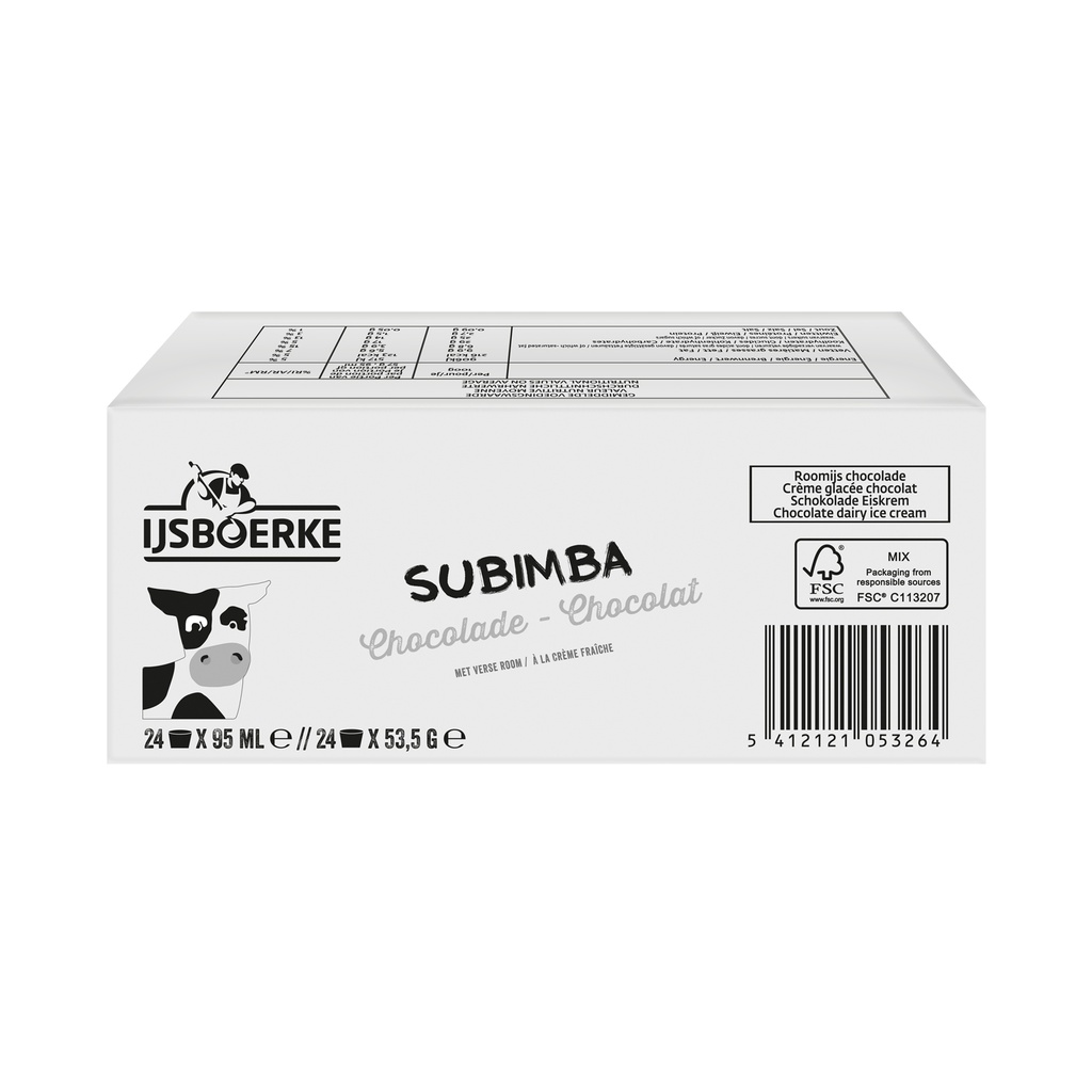 Subimba Chocolat Ijsboerke 24 x 95 ml  