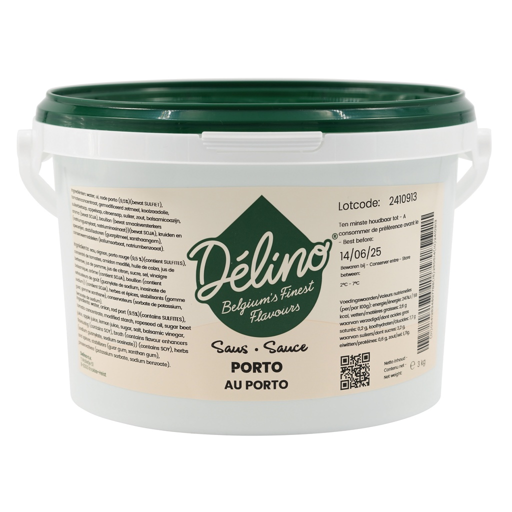 Sauce Porto 3 kg Delino