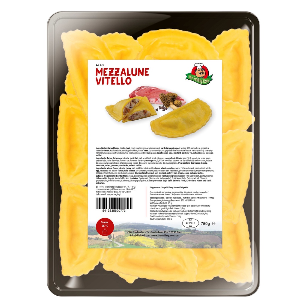 Mezzalune Vitello Smiling Cook 750 gr