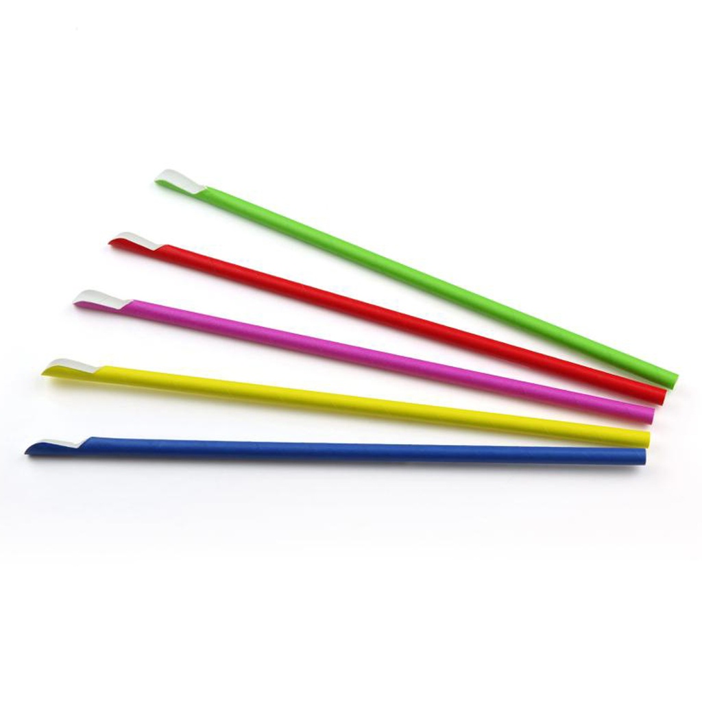 Pailles Cuillères en Papier Ass. 8 mm / 24 cm 100 pcs