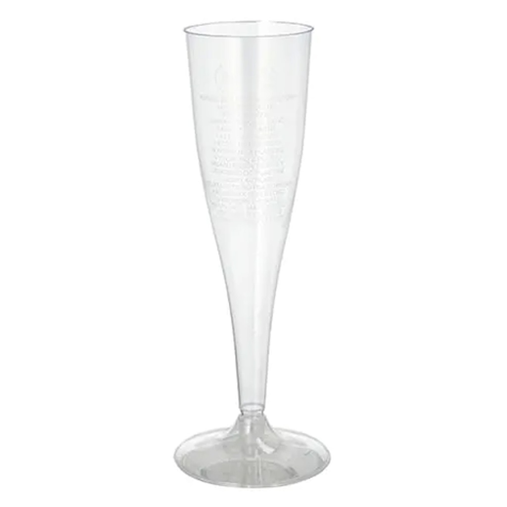 Verre plastique Champagne + pied 150 cl 8 pcs