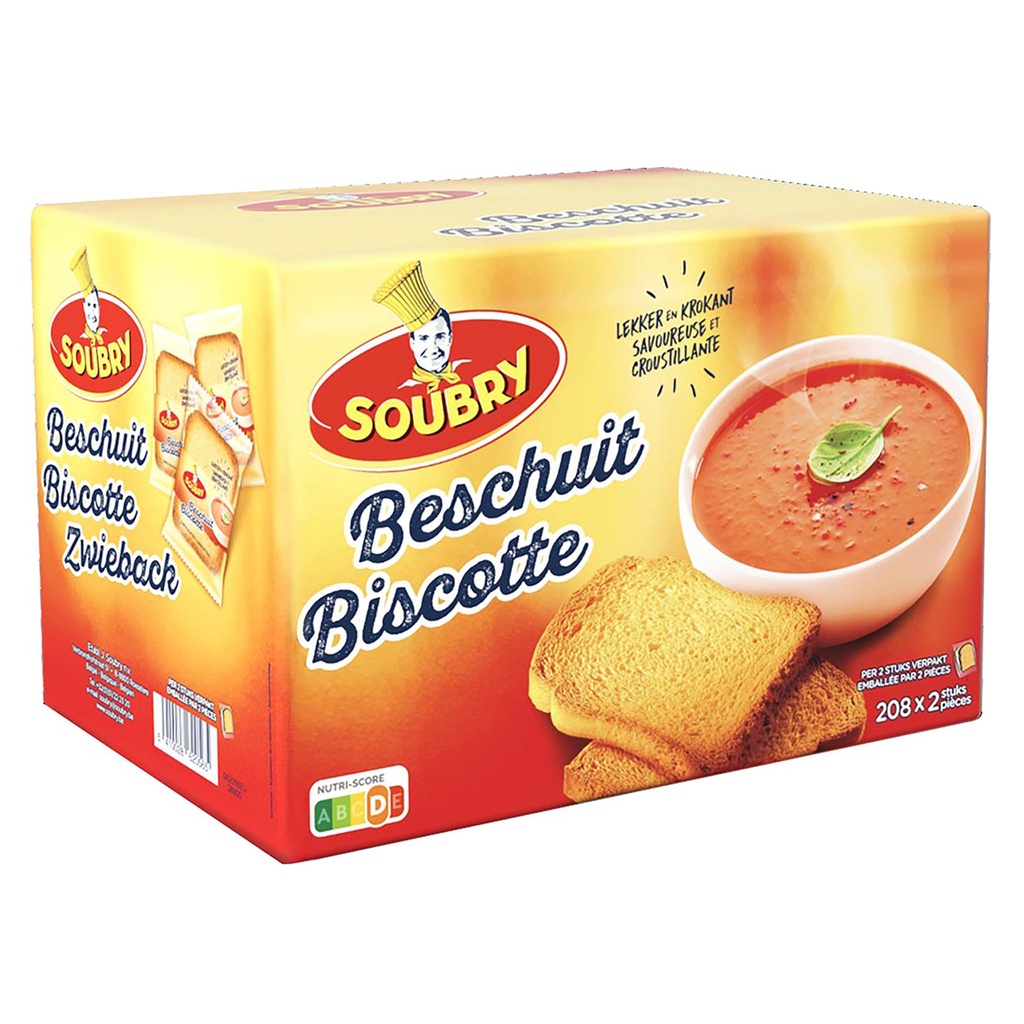 Beschuiten Verpakt Soubry 208 x 2 st
