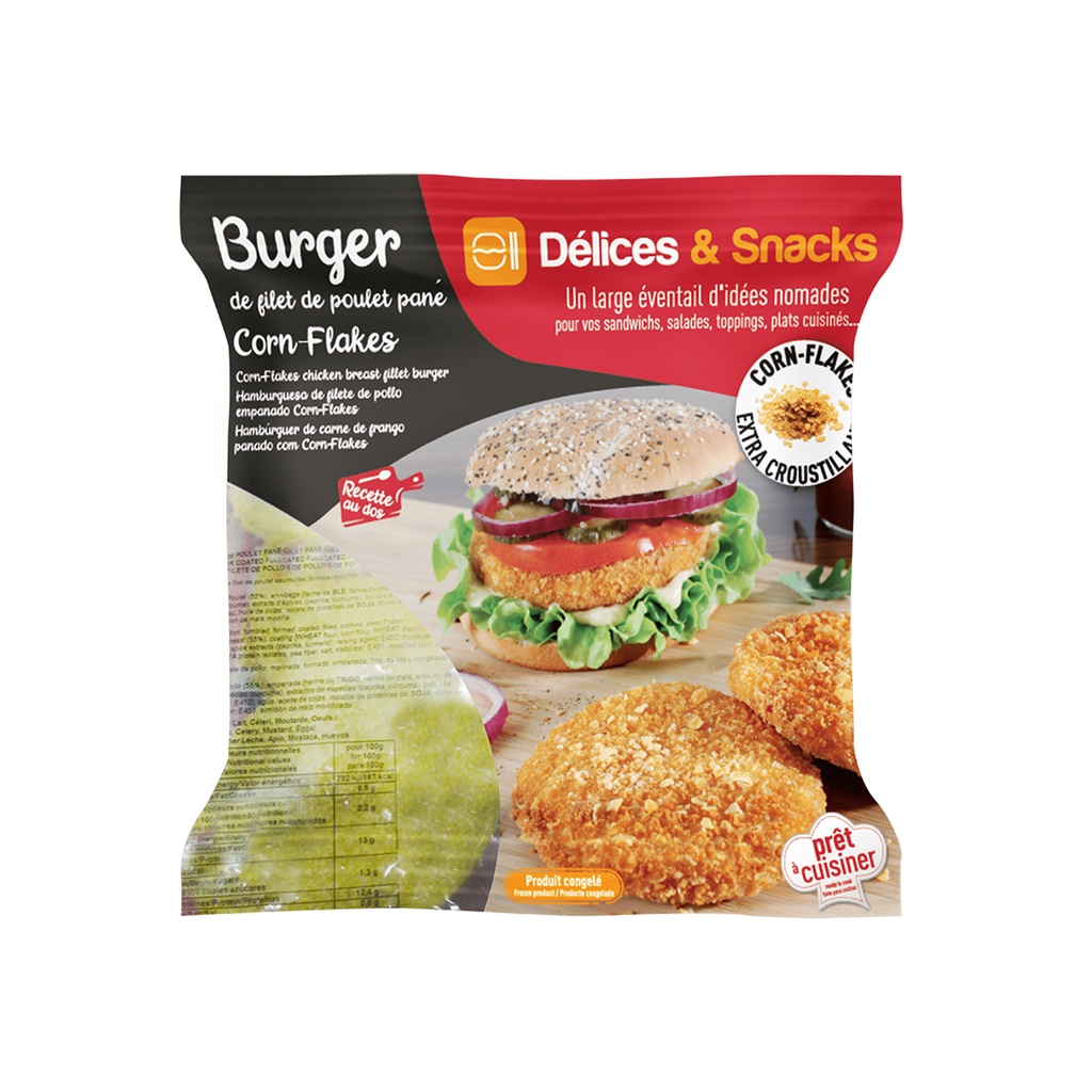 Burger de Filet Poulet Croquant Halal Délices & Snacks 1 kg