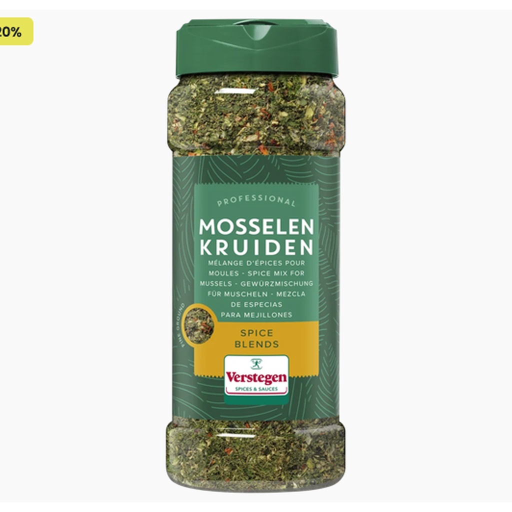 Mélange d'épices pour moules avec sel fine Verstegen pot 150 gr