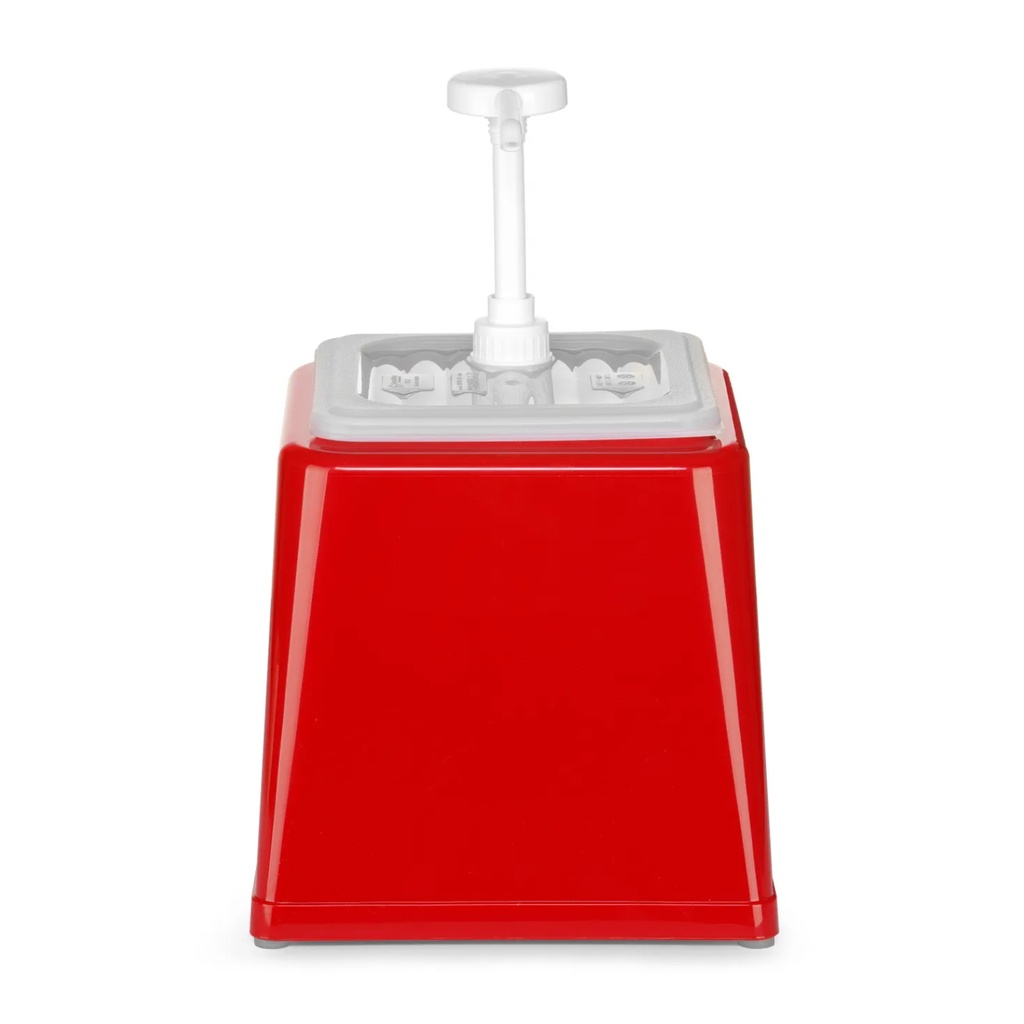 203521 Distributeur de sauce avec pompe - Rouge - Hendi