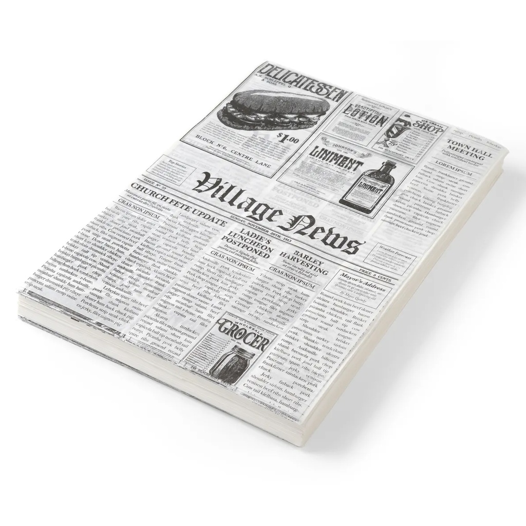 678107 Papier Anti - Graissant - Style Journal - 250 x 350 mm Hendi - 500 pcs