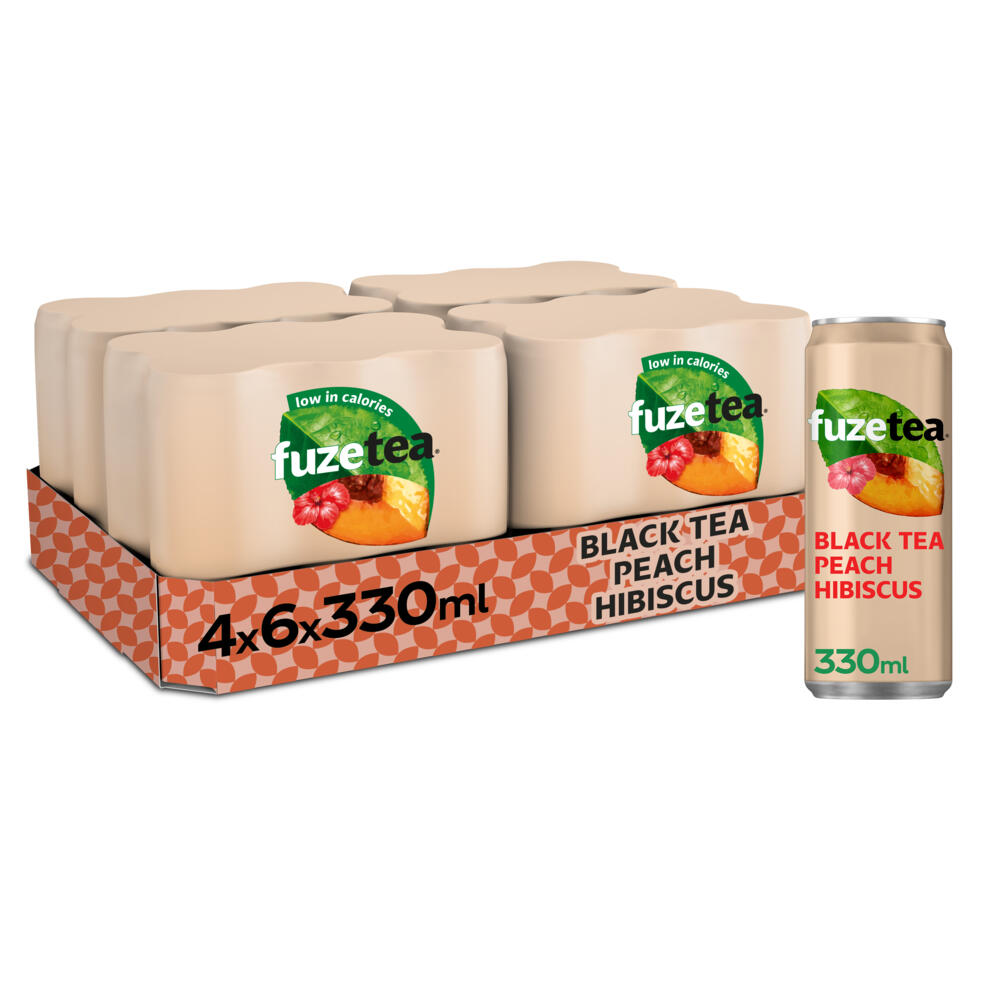 Fuze Tea Black Tea Peach Hibiscus Canette 6 x 4 x 33 cl