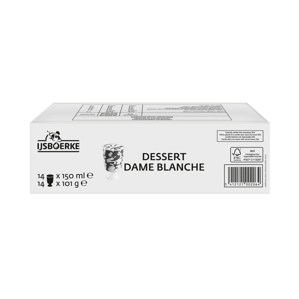 Dessert Dame Blanche Ijsboerke 14 x 150 ml
