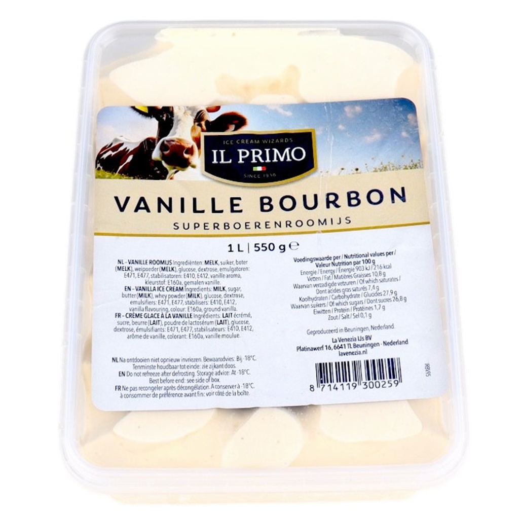 Crème glacée artisanale à la Vanille Bourbon Il Primo 1L