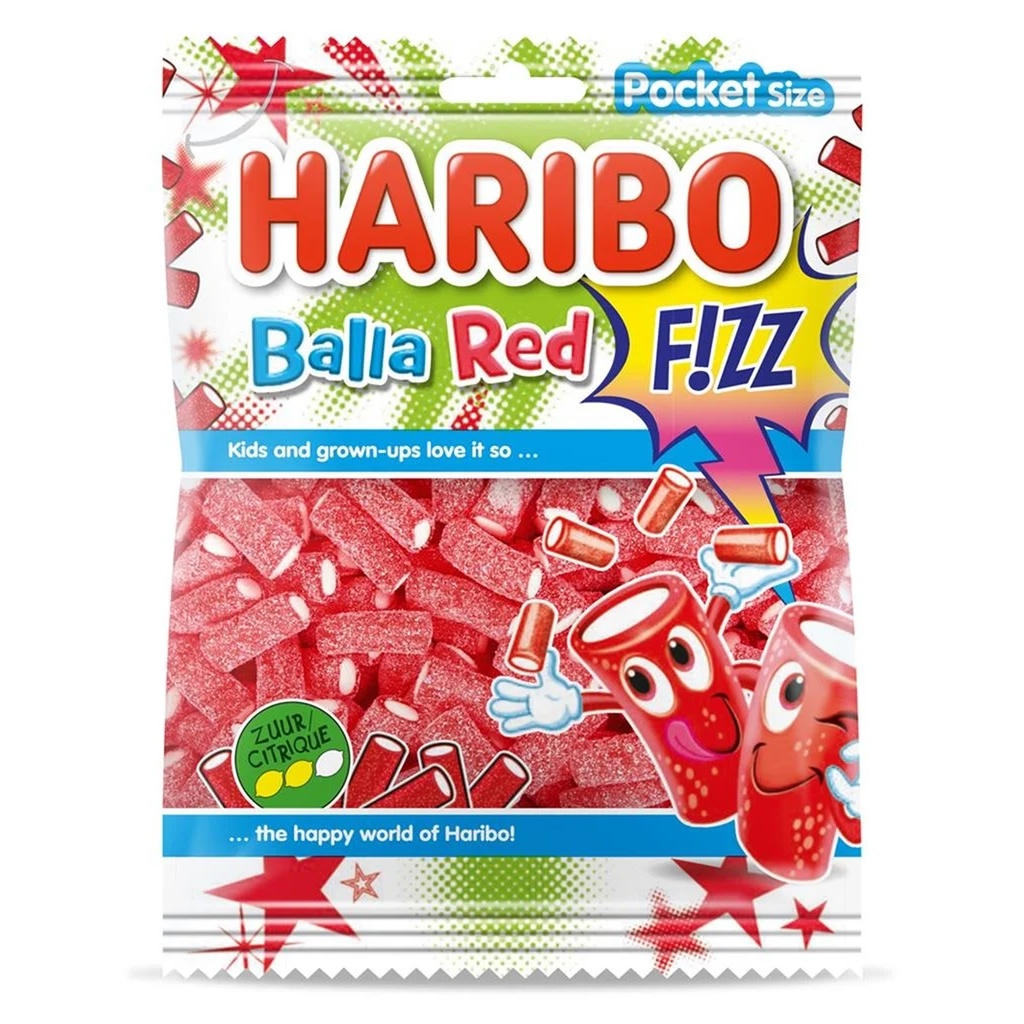 Haribo Balla Red Fizz 28x70gr Zakje