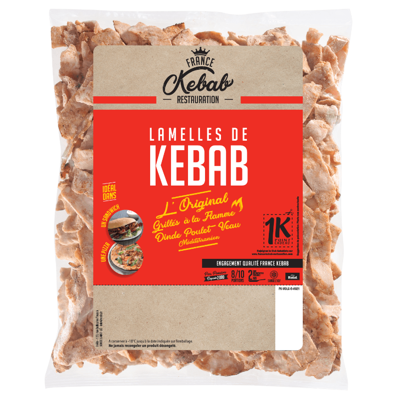 Lamelles de Kebab Méditerranéen - France Kebab - 850 gr