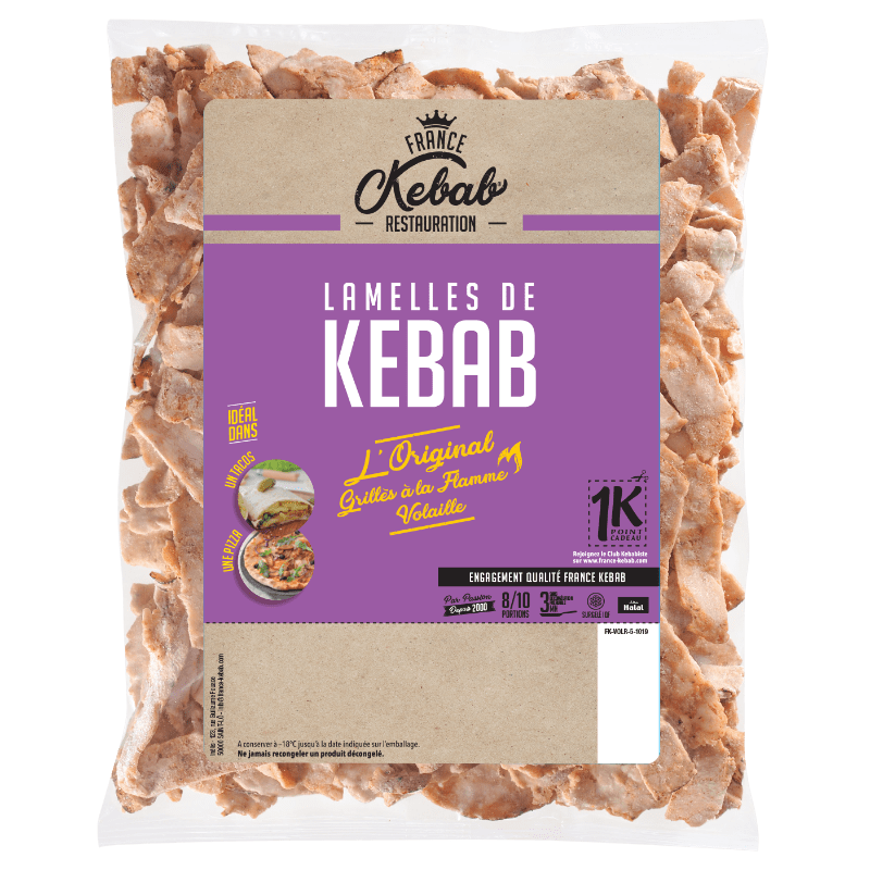 Lamelles Kebab Volaille - France Kebab - 850 gr