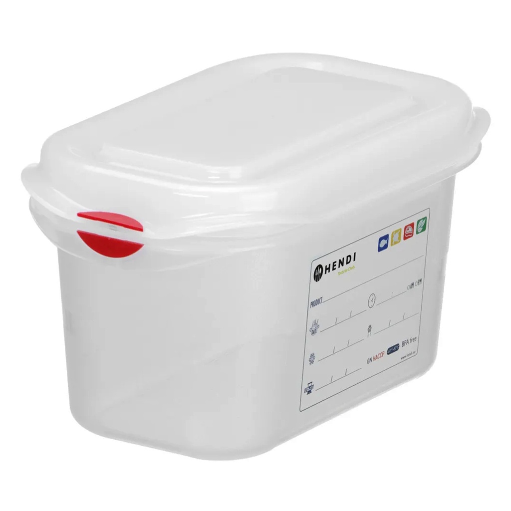 873137 Bac Polypropylène + Couvercle GN 1/9 Hendi 1 L