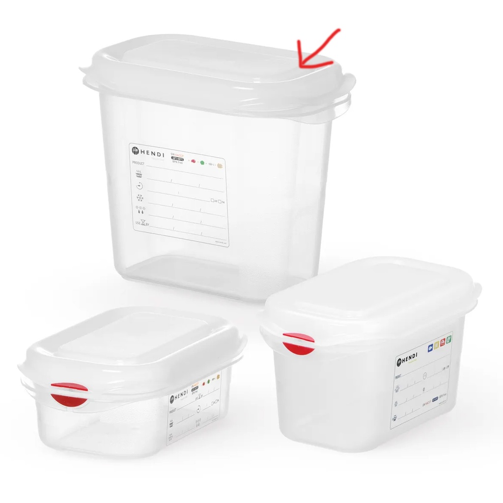 873144 Bac Polypropylène + Couvercle GN 1/9 Hendi 1,5 L