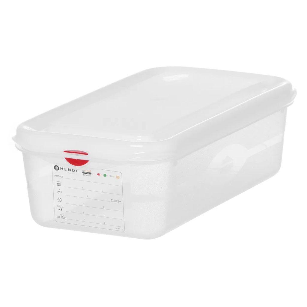 873236 Bac Polypropylène + Couvercle GN 1/3 Hendi 4 L