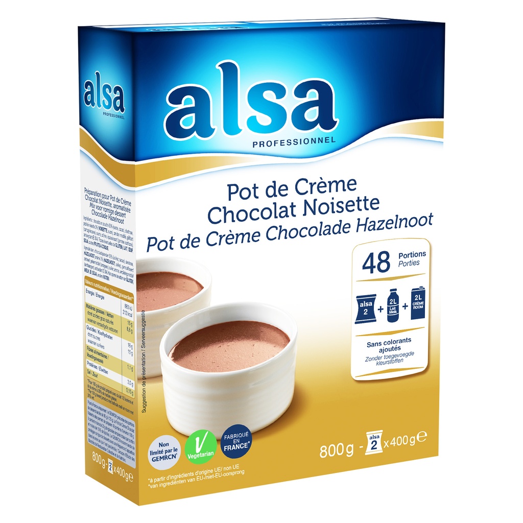 Pot de Crème Chocolat Noisette ALSA Dr. Oetker 800 gr