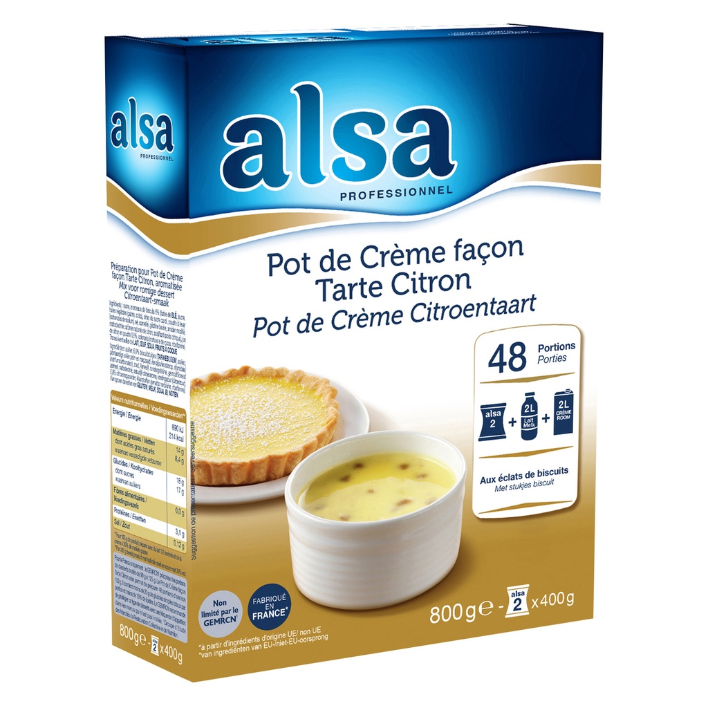 Pot de Crème Tarte Citron ALSA Dr. Oetker 800 gr