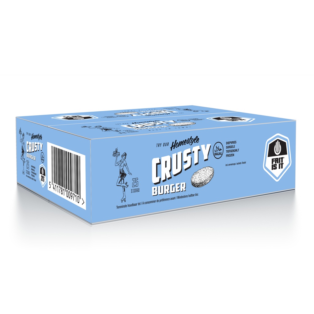 Crusty Burger +  Frit Is It 25 x 115 gr