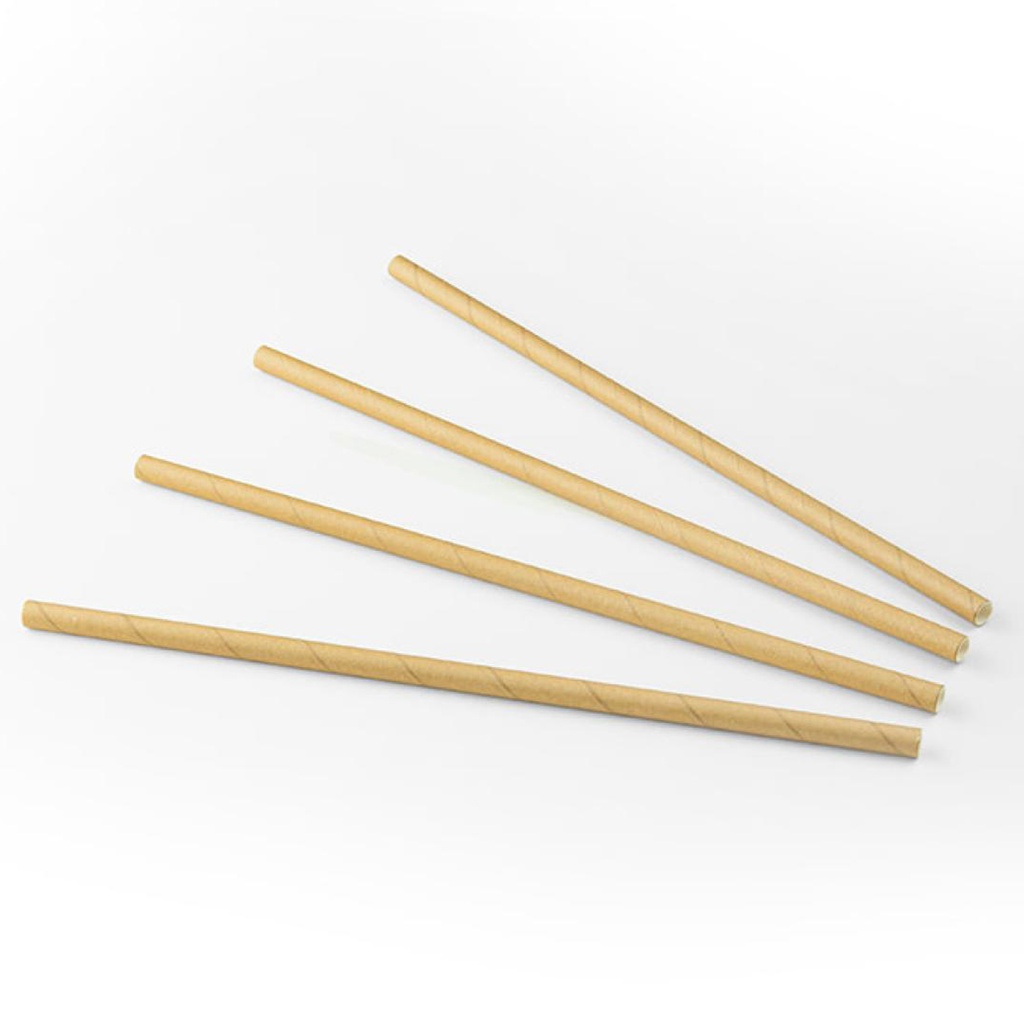 Pailles Papier Kraft 6 mm/20 cm - 200 pcs