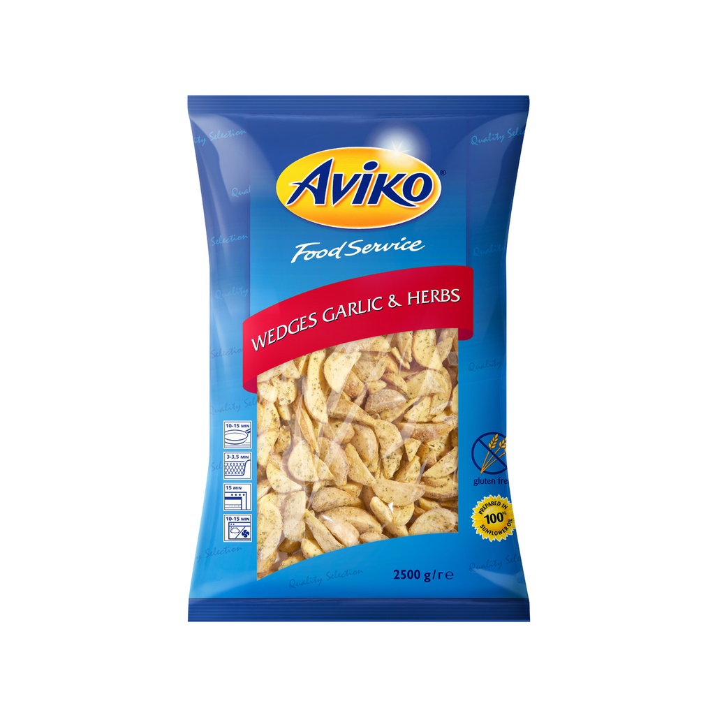 Wedges Ail + Herbes Aviko 2,5 kg