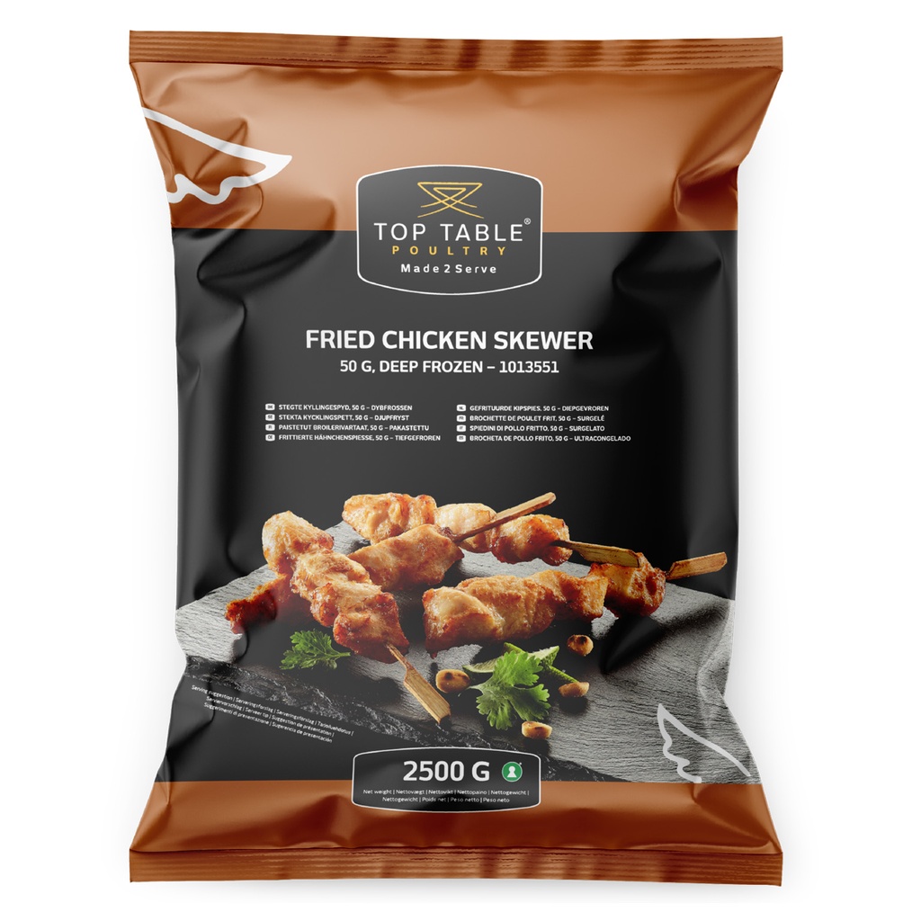 1013551 Brochette Poulet Frit 50 gr Top Table  2,5 kg