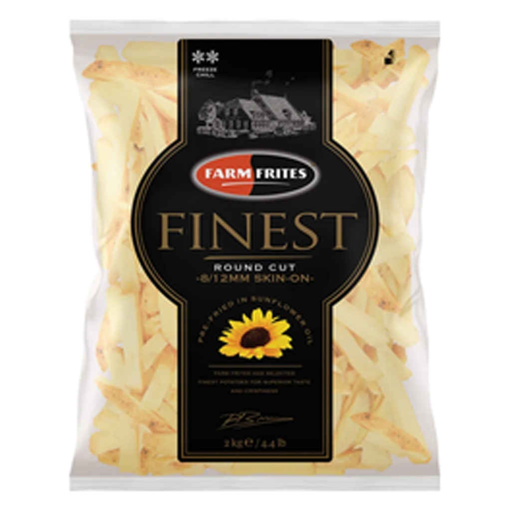 Frieten Finest Skin On Round Cut Sunflower Farm Frites 2 kg