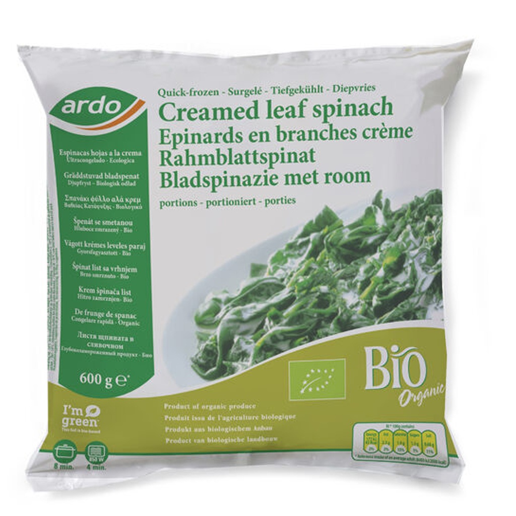 Portions d'épinard au crème culinaire Ardo 750 gr