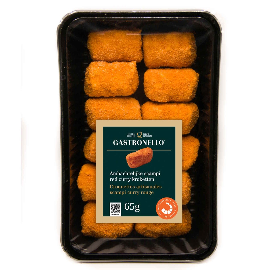 Croquettes Artisanales de Scampi au Curry Rouge Gastronello 12 x 65 gr