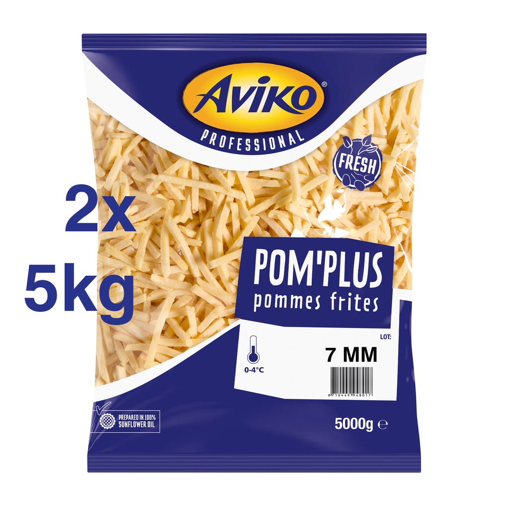 Frieten 7 mm Pom Plus Frais Aviko 2 x  5 kg