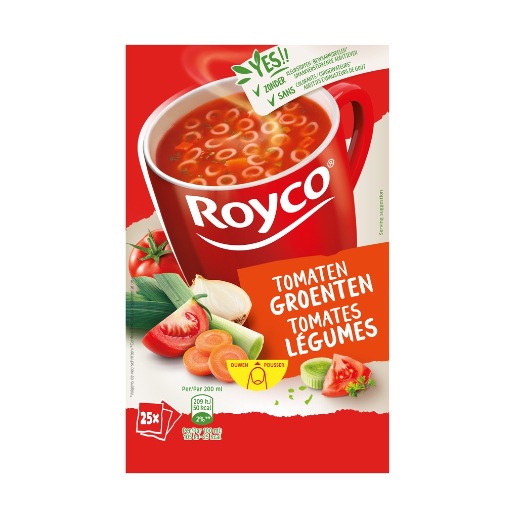 Royco Minute Soupe Tomates Legumes 25 pcs