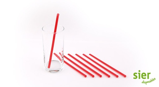 [W2200] Spatule Cocktail Rouge 165 x 6 Mm - 200 pcs