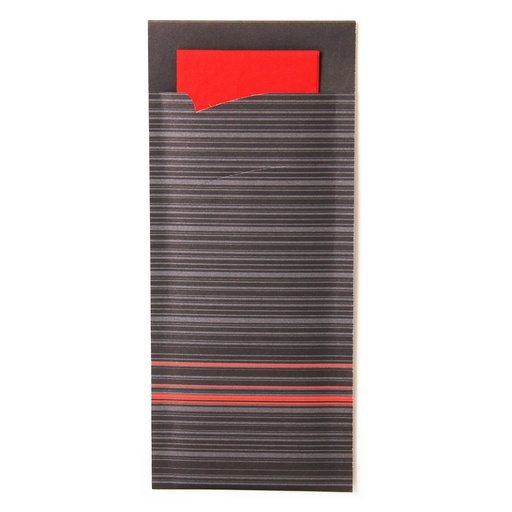 [6503] Pochette à couvert noir/rouge (1213) 100 pcs