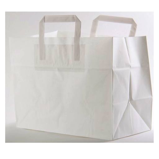 [14605] Sachet En Papier + Poignée Blanc 32 x 22 x 26 cm - 250 pcs