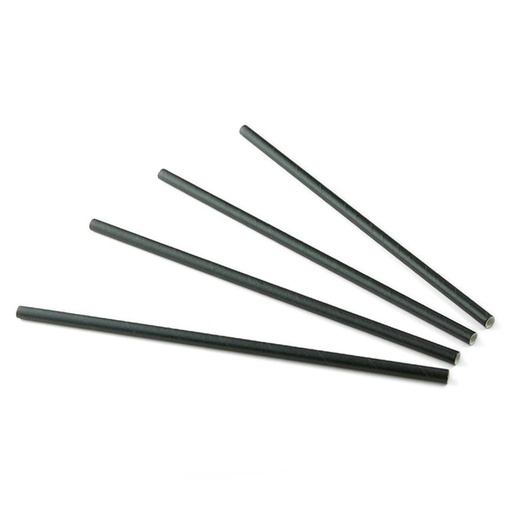 [14573] Paille en papier Noir 6 mm / 20 cm 200 st