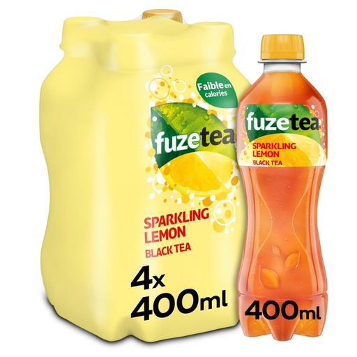 [5082] Fuze Tea Black Lemon Sparkling Pet 24 x 40 cl