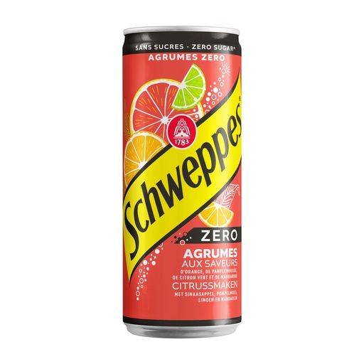 [15009] Schweppes Zero Agrum Slim Can 24 x 33 cl