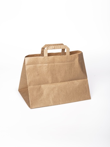 [14601] Sachet En Papier + Poignée Kraft 32 x 21,5 cm x 24 cm - 250 pcs