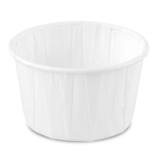 [W2218] Bakje papier rond - wit - 37ml - 200st - Sier