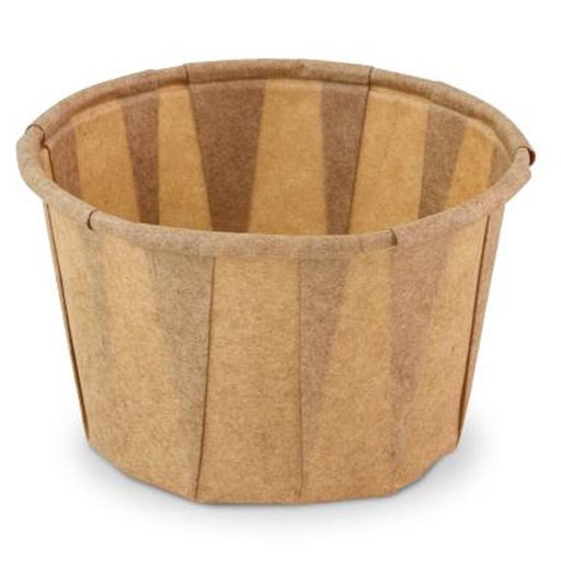 [W2222] Bakje Paper Bruin - rond - 60ml - 200st - Sier