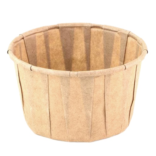 [W2229] Bakje Papier Bruin - rond - 120ml - 100st - Sier