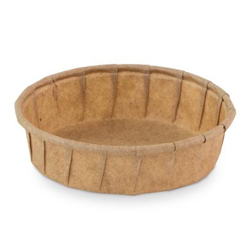 [W2239] Bakje Papier bruin - rond laag - 30ml - 200st - Sier