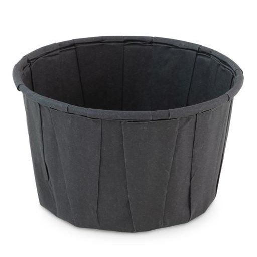 [W2243] Bakje Papier Zwart - rond - 120ml - 100st - Sier