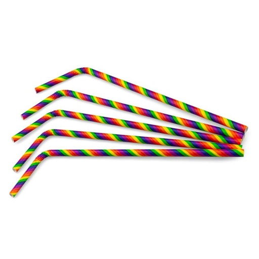 [W2550] Buigrietje papier - rainbow - 6mm - 200st - Sier