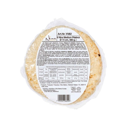 [6210B] Pain Pita 14 cm Nina Bakery 12 x 6 x 85 gr